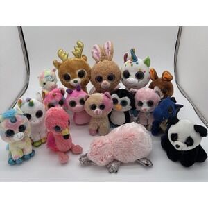 Ty Beanie Boos Plush Lot Of 17 Mixed Sizes No Tags Stuffed Animals Bundle